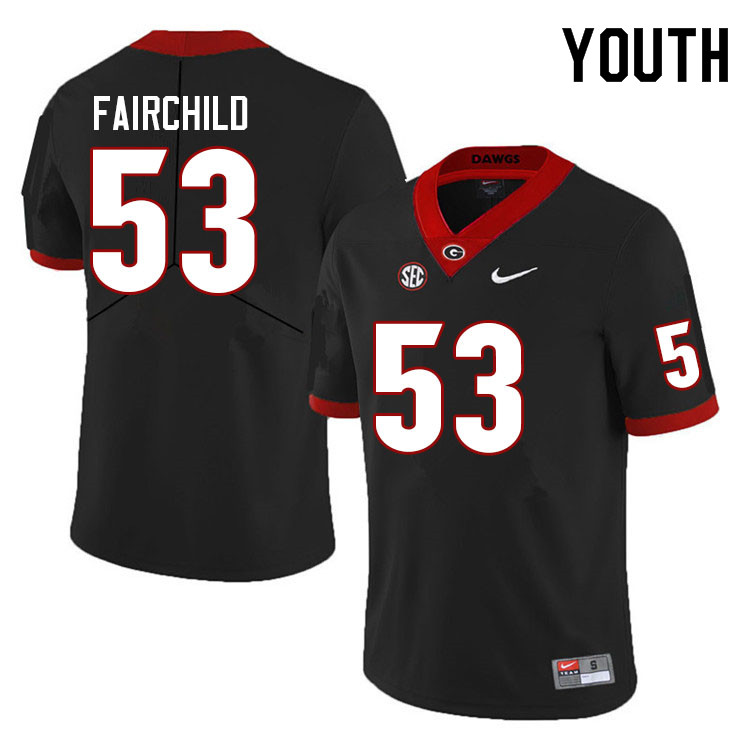 Youth #53 Dylan Fairchild Georgia Bulldogs College Football Jerseys Sale-Black - Click Image to Close